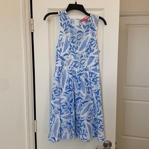 White blue lace cocktail length dress. Size 2. Tracy Reese. Great condition